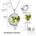 thumbnail image 3 of Juwaliy Collar de Luna Amor Corazón Madre Hija Plata Esterlina 925 Peridoto Piedra de Nacimiento de Agosto Dije Joyería Mujer Idea de Regalo de Navidad Cumpleaños para Hija, 3 of 7