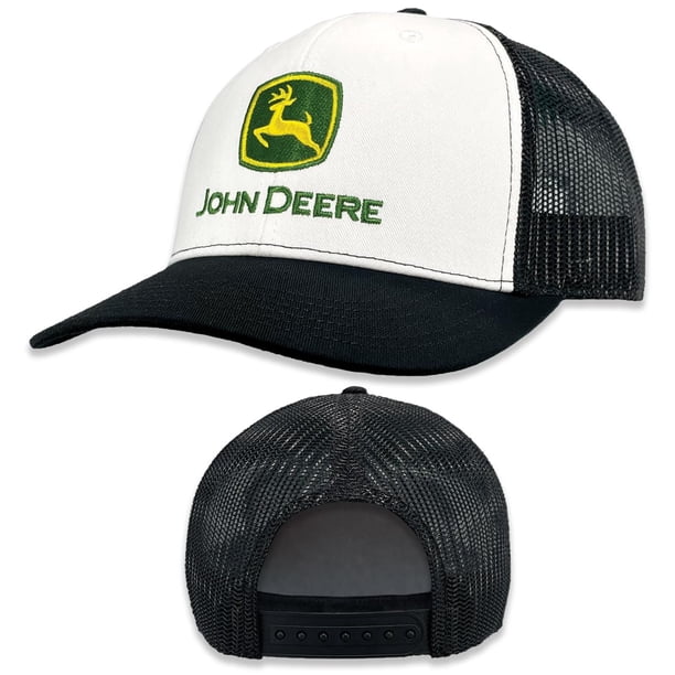 Gorra de béisbol John Deere para camionero, blanca y negra