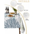 thumbnail image 2 of Blue Teal Coastal Table Cloth, Summer Beach Coral Shell Starfish Waterproof Tablecloth for Rectangle Tables, Reusable Washable Fabric Table Cover for Restaurant Kitchen Dining Tables 52"x70", 2 of 6