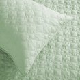 thumbnail image 5 of Quilt Set Twin Size, Soft Microfiber Lightweight Bedspread Coverlet Bed Cover (Diamond Pattern) for All Seasons, Light Aqua, 2 Pieces (Includes 1 Quilt, 1 Sham), 5 of 6