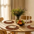 thumbnail image 5 of Black Orange Plaid Round Placemats Set of 8 for Dinning Tables,Heat-proof Braided Table Mats 13 Inch,Farmhouse Buffalo Check Gingham Washable Place Mat for Kitchen Restaurant Party Table Decor, 5 of 9