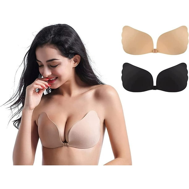 Adhesive Bra 2 Piece Strapless Backless Bra Reusable Nipple Covers For  Lmellevening Gift 