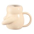 thumbnail image 3 of Mainstays Cream/Grey Sculpted Hug Ceramic Mug Set, 16 oz, 2 Piece, 3 of 8