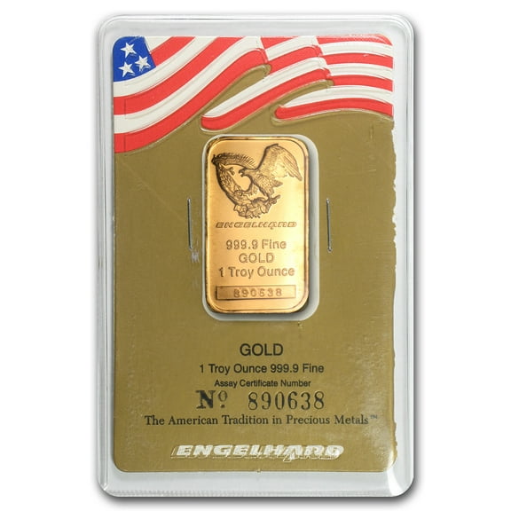1 oz Gold Bar - Engelhard ('Eagle' logo, In Assay)