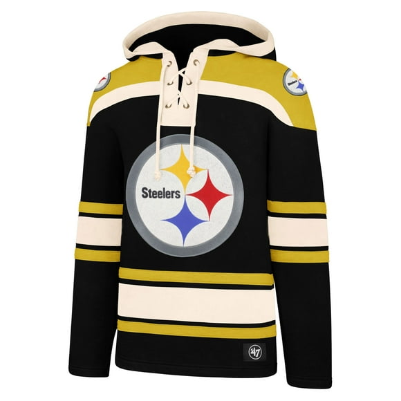 '47 Men's Pittsburgh Steelers Lacer Pullover Fleece Hoodie