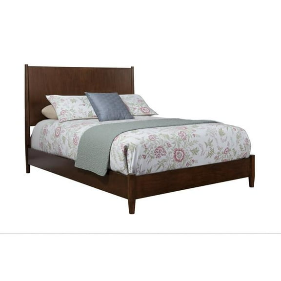 HomeRoots 524825 Brown Solid Wood California King Size Bed Frame