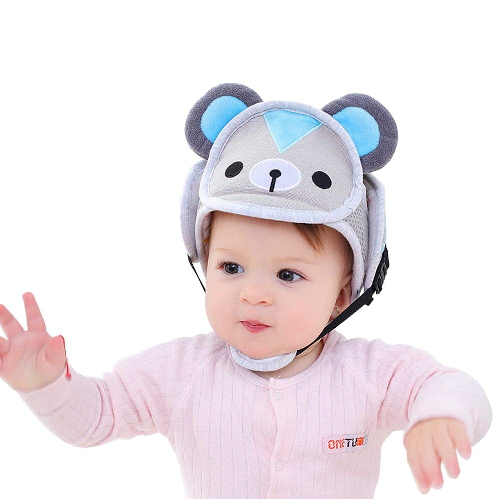 Umtiti Baby Adjustable Safety Helmet Lightweight and Soft Infant Head Protector with 3 Pairs Baby Knee Pads for Crawling & 3 Pairs Baby Socks Soft Headguard for Baby Learning to Walk 