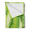 thumbnail image 2 of Kiwi Soft Flannel Fleece Throw Blanket, Summer Round Exotic Fruits Slices Macro Photo, Cozy Plush for Indoor and Outdoor Use, 70" x 90", Lime Green, by Ambesonne, 2 of 5