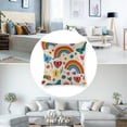 thumbnail image 3 of rainbow hearts butterflies Linen toss pillowcase decoration pillowcase gifting preferred 24x24 inch cushion cover 4 sets sofa pillowcase sofa bedroom living room car, 3 of 8