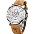 thumbnail image 1 of Reloj para Hombre Correa de Cuero Cronógrafo Reloj de Cuarzo Reloj de Pulsera Impermeable, 1 of 4