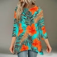thumbnail image 2 of CYMMPU Loose Fit Tunic Tops Boho Blouses for Women Dressy Casual Floral Printed Spring Tops Crew Neck Summer Trendy Shirts 3/4 Sleeve Flare Hem Hide Belly Tops to Wear with Leggings T-Shirts Khaki XL, 2 of 7