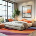 thumbnail image 4 of Pentantan Rainbow Line-Inspired Area Rug, 9'x12' Colorful Machine Washable Carpet, Perfect for Living Room, Sofa, Bedroom Decor, 4 of 8