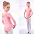 thumbnail image 6 of CYRBOKO Girls Competition Ballet Leotard, Performance Cotton Training Long Sleeve Dancewear Clothes Pink Size 2-15 T, 6 of 9