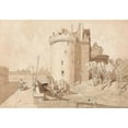 thumbnail image 2 of John Sell Cotman 14x11 Black Ornate Wood Framed Double Matted Museum Art Print Titled: Castle at Alencon (ca. 1820), 2 of 5