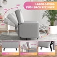 thumbnail image 3 of MUZZ Swivel Glider Push Back Recliner,Single Adjustable Reclining Chair with Breathable Durable Fabric for Living Room, Guest Room,Home Theater,Den,Office and Bedroom, Light Gray, 3 of 7