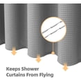 thumbnail image 4 of 3 in 1 Waterproof Waffle Weave Shower Curtain and Clear Liner Set with 12 Stainless Steel Hooks Double Sided for Bathroom 72 Inches Heavy Duty Polyester Fabric Shower Curtains, 4 of 7