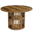 thumbnail image 3 of GVN 47 Inch Round Wood Conference Table with Durable Build, Small Meeting Room Table for 4 People, Home Office or Conference Room Furniture, Brown, 3 of 4