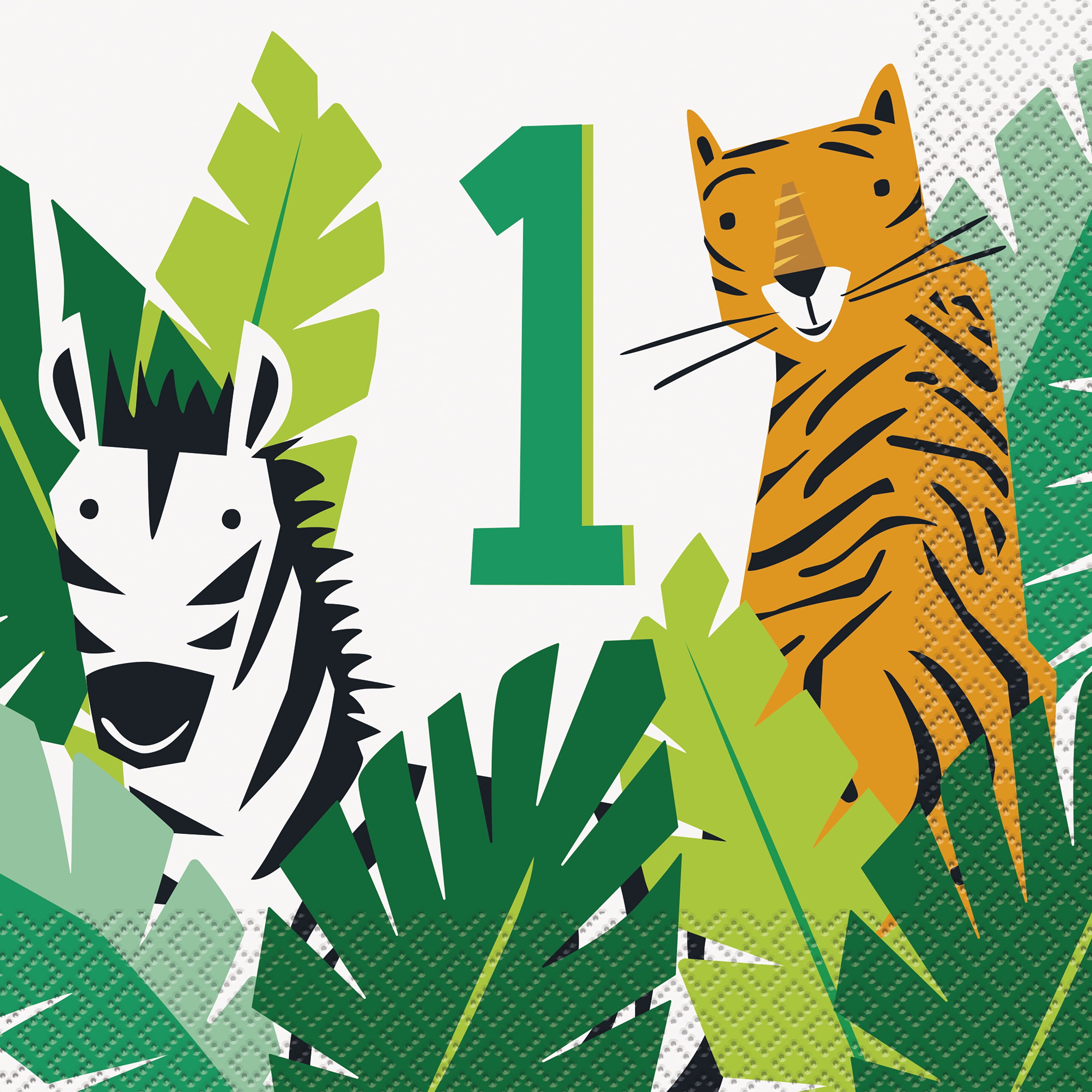 Animal Safari 1st Birthday Paper Luncheon Napkins, 6.5in, 16ct