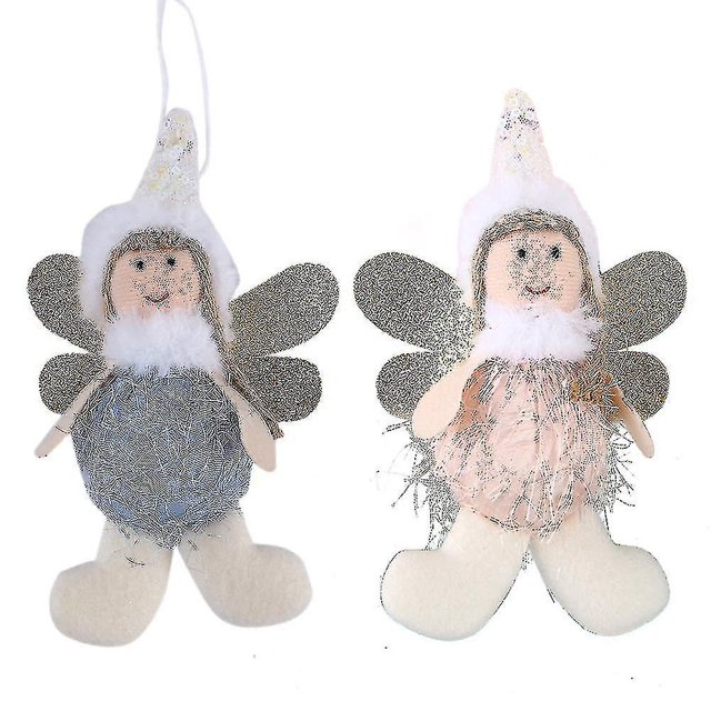 Decoración navideña, adornos colgantes para árbol de muñecos de ángel, manualidades navideñas, decoraciones de elfos, 4 piezas-multicolor)