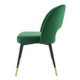 thumbnail image 3 of Side Dining Chair, Velvet, Green, Modern Contemporary Urban Design, Kitchen Room Cafe Bistro Restaurant Hospitality, 3 of 8