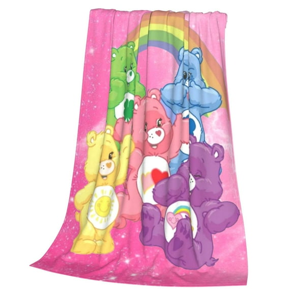 Care Bears Throw Blanket Cozy Plush Lightweight Warm Fuzzy Flannel Blanket Air Conditioning Blanket for Couch Sofa Bed Home Decor Gift 50x40