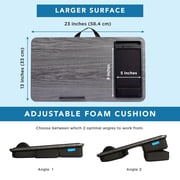 LapGear Elevation Pro Lap Desk with Adjustable Cushion and Wrist Rest, Gray Woodgrain