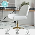 thumbnail image 5 of Martha Stewart Tyla Upholstered Office Chair in White/Polished Brass, 5 of 15