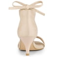thumbnail image 3 of BLISSFUL STEP Women's Open Toe Kitten Heel Lace Up Fastening Sandals, 3 of 7