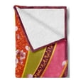 thumbnail image 2 of Flower Soft Flannel Fleece Throw Blanket, Oriental Backdrop Sakura Blossom Japanese Cherry Tree Print, Cozy Plush for Indoor and Outdoor Use, 50" x 70", Pale Pink Orange, by Ambesonne, 2 of 5