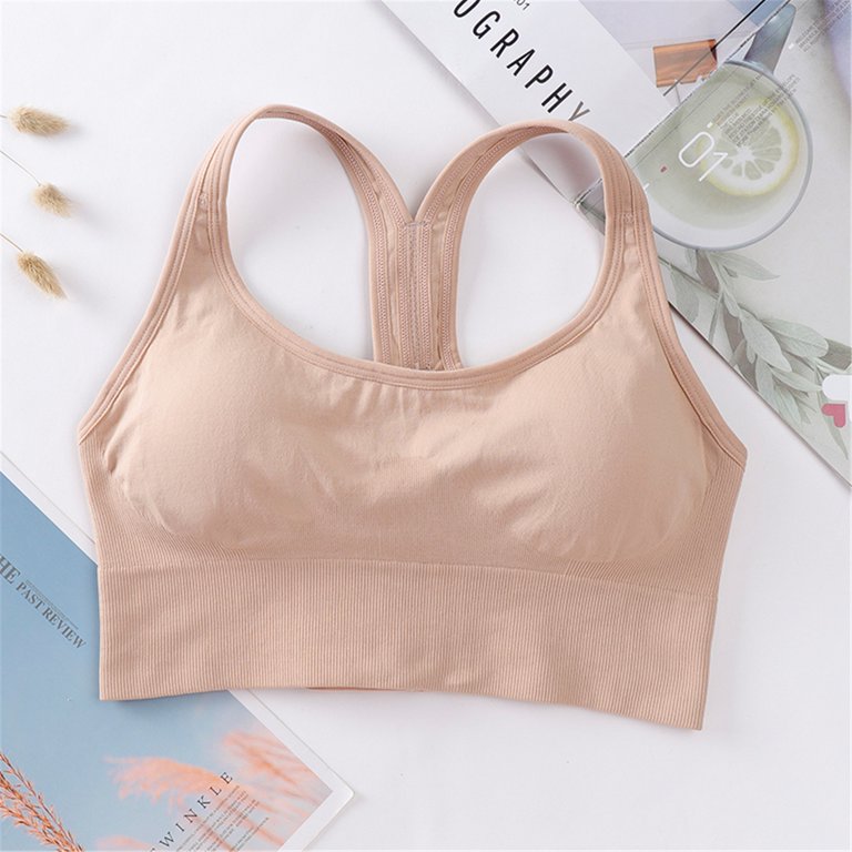 SDJMa Wireless Tank Top Bra Woman Bras With String Quick Dry Shockproof  Running Fitness Large Size Underwear 