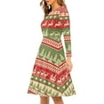 thumbnail image 2 of FKELYI Christmas Women Dresses Size S Comfy Cute Reindeer Print Women's Wear to Work Dresses Midi Xmas Casual Midi Length Dress, 2 of 4