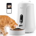 thumbnail image 1 of Automatic Cat Feeder 4L with Camera Night Vision WiFi Enabled, 1080P HD Video Pet Food Dispenser with Stainless Steel Tray ShopWise Round, 1 of 6