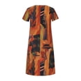 thumbnail image 4 of DPTALR Robes Imprimées Rétro Pliables à Manches Courtes Décontractées Estivales pour Femmes, 4 of 7