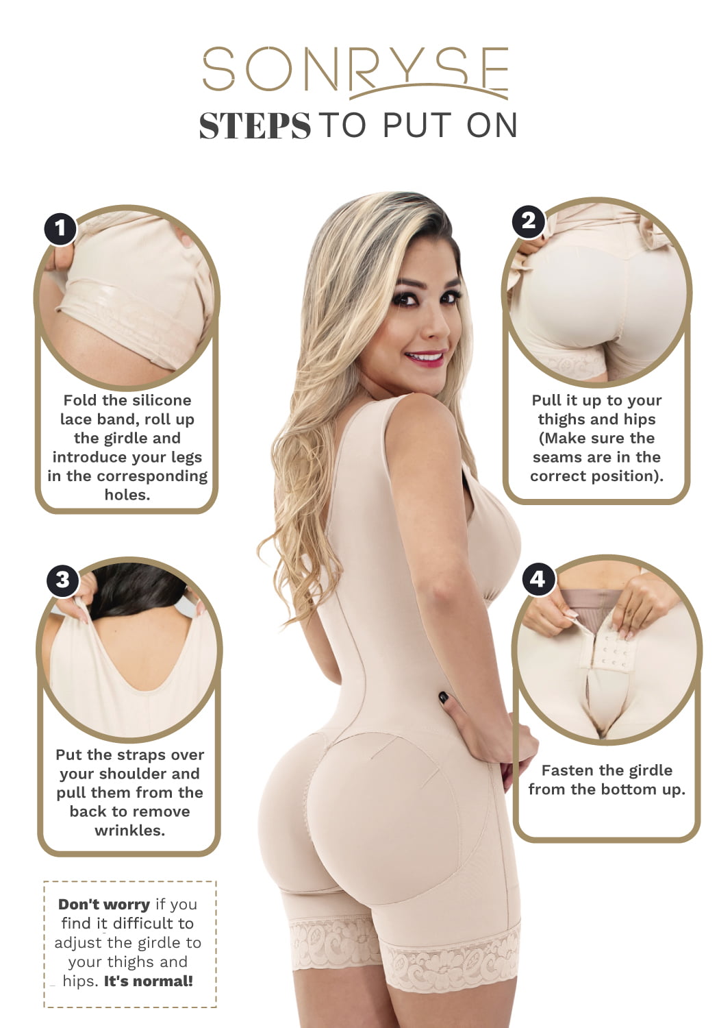 SONRYSE Faja Colombiana Reductora Moldeadora Postpartum Slimming Girdle  Stage 2 Tummy Control BBL Shapewear for Woman Faja Quirúrgicas de Mujer  Beige XL 