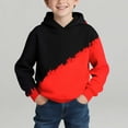 thumbnail image 2 of CYRBOKO Boys Hoodies, Color-blocked Pullover Casual Long Sleeve Spring Sweatshirts Red Size 7-8 T, 2 of 7