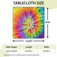 thumbnail image 2 of Colorful Tie Dye Pattern Square Fitted Tablecloth with Elastic Edge,Square Table Cover,Washable Elastic Table Cover for Home Kitchen Party Decor 34"x34", 2 of 6