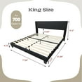thumbnail image 6 of NNV King Size Platform Bed Frame with Linen Upholstered Wingback Headboard for Adults, Black, 6 of 6
