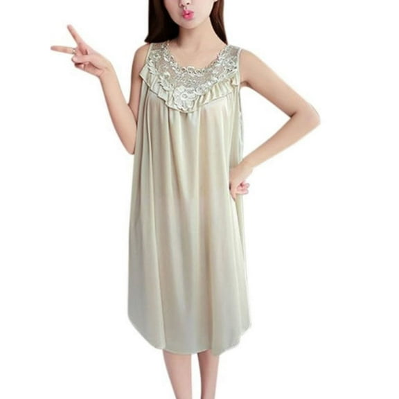 EFINNY Women Sexy Satin Lace Pajamas Nightdress Lingerie Lace Sleepwear