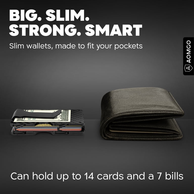 Aomgo Slim Wallet for Men, Carbon Fiber RFID photo 7