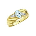 thumbnail image 6 of RYLOS Rings for Women 14K Gold Plated Silver Angel Wing Birthstone Ring 7X5MM Gemstone & Diamonds March Aquamarine Jewelry for Women Size 8, 6 of 7