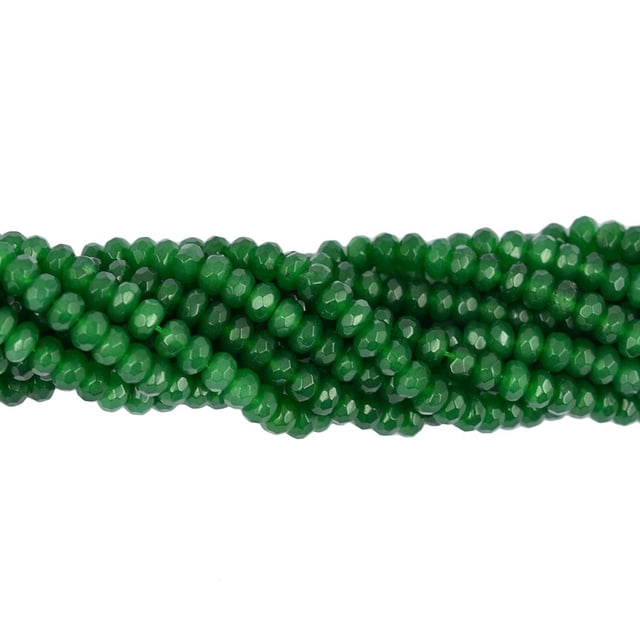 5x8mm bosque verde piedras preciosas facetadas Jade Rondelle sueltas DIY 15 pulgadas Zulema Los granos flojos del espaciador