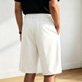 thumbnail image 4 of smawell Mens Baggy Pleated Dress Shorts Elastic Waist 9 in, 4 of 8