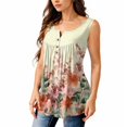 thumbnail image 2 of NAMTYQX Womens Blouses Dressy Casual Button V Neck Patterned Plus Size Fashion Ruched Casual Spring Shirts for Women 2025 Army Green Size XL, 2 of 5