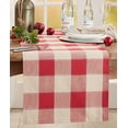 thumbnail image 2 of Fennco Styles Stitched Plaid Table Runner 16" W X 72" L - Red Woven Table Cover for Home, Dining Table, Banquets, Thanksgiving, Christmas, Holidays and Special Occasion, 2 of 3