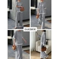thumbnail image 3 of DAKIMOE Womens Pajamas Sets Short Sleeve Knit Pullover Tops with Wide Leg Pants 2 Piece Soft Lounge Sets for Women Sleepwear Loungewear Pjs Travel Comfy Trendy Clothes S to XL, Gray, XL, 3 of 7