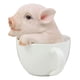 thumbnail image 3 of Ebros Gift Adorable figura de cerdo taza de té rosa de 5.25 pulgadas de alto, diseño coleccionable de animales realistas, estatua decorativa con ojos de cristal, granja campestre, cerdos caprichosos, 3 of 5