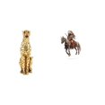 thumbnail image 1 of Escultura de caballero de acrílico dorado, adorno decorativo para mesa, centro de mesa, para oficina y hogar, colección impermeable, regalo d, 1 of 8