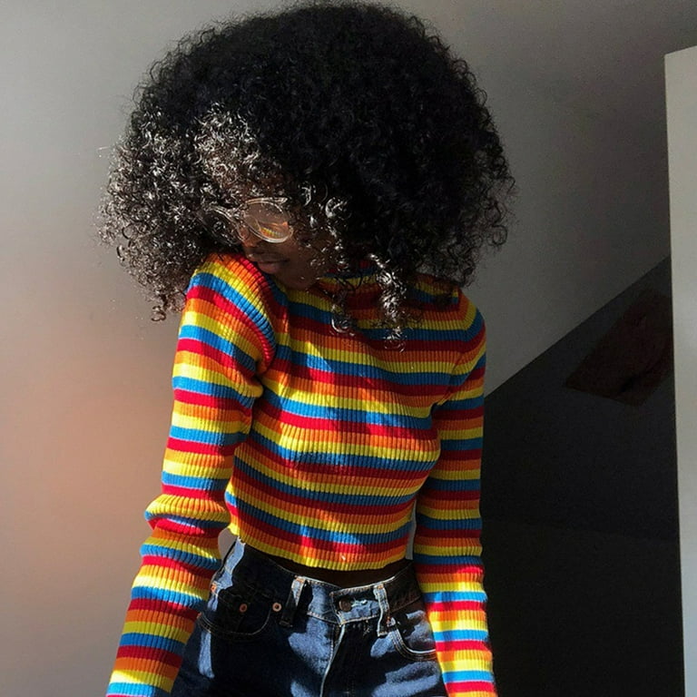 Rainbow long sleeve turtleneck best sale