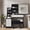 Black White, variant on Vanity Desk with Sliding Mirror & Lights, Makeup Vanity Set with Charging Station 4 Drawers 7 Shelves, Large Vanity Set with Cushioned Stool for Bedroom, White