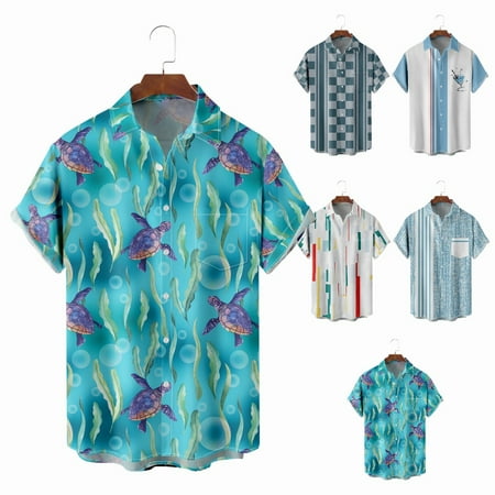 

Big Men s Button Down Short Sleeve Hawaiian Shirts Stylish Cheap Costume Size 100-170/XXS-8XL